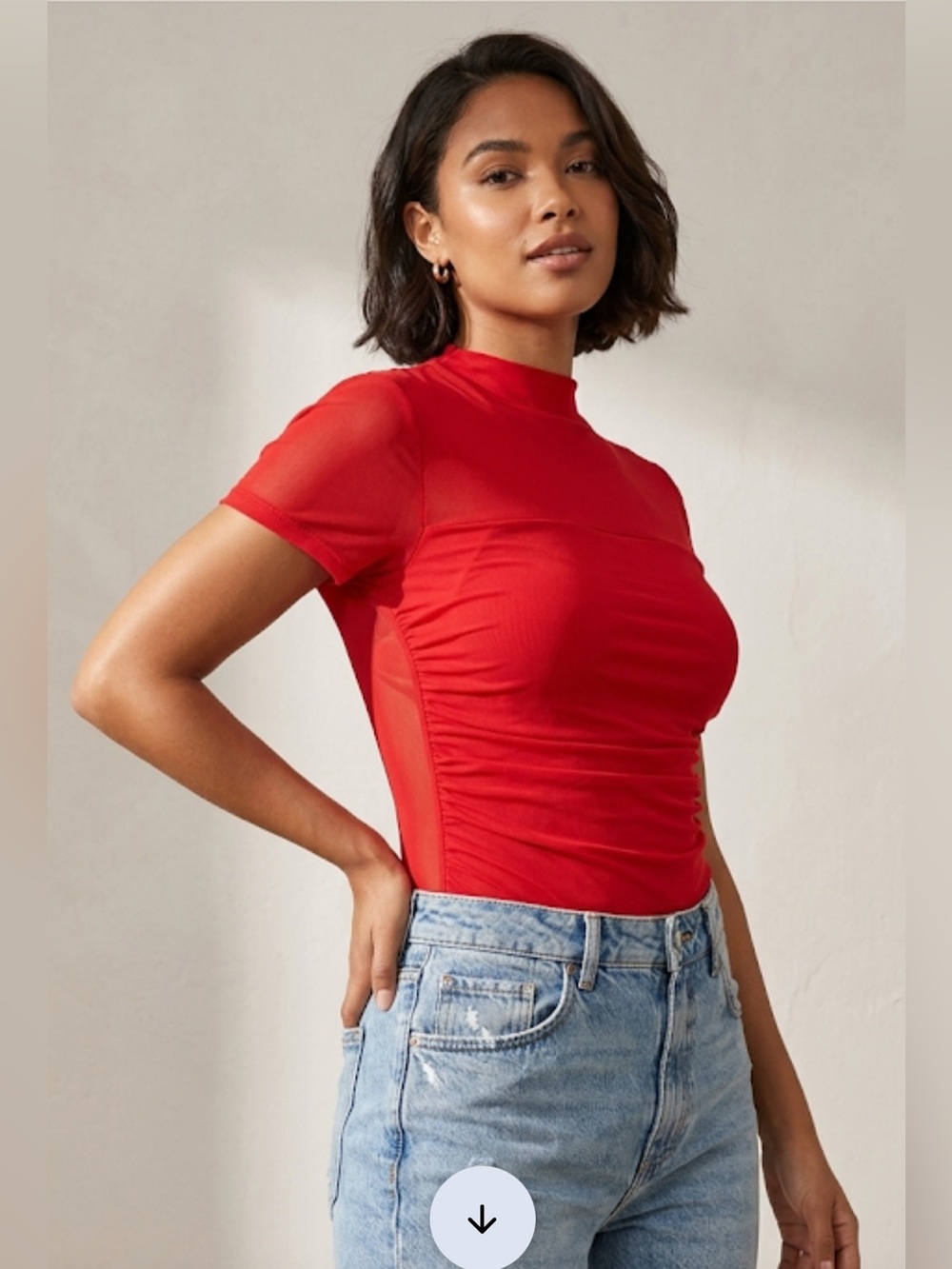 ReoRia Red Part Mesh Bodysuit